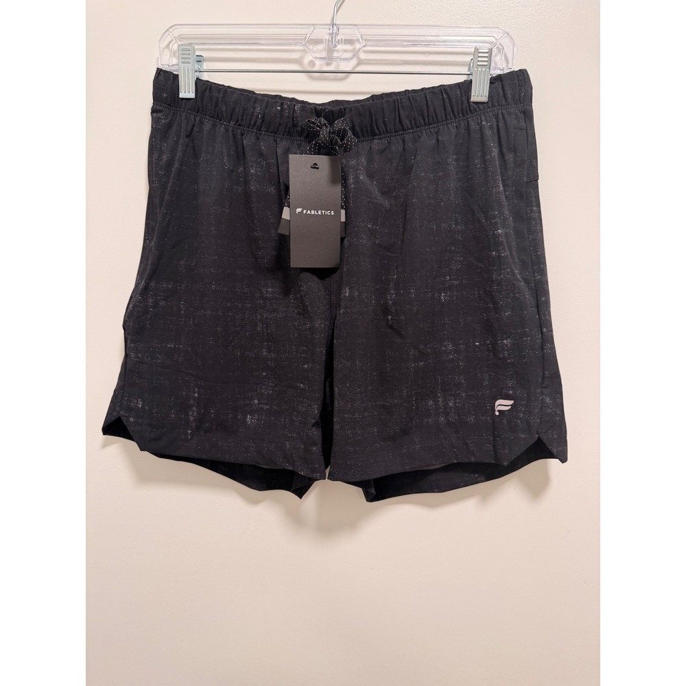 Fabletics The One Short 5in Mens M Black Dye Print NWT Athletic Gym Training